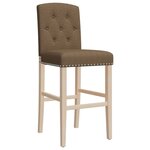vidaXL Chaises de bar lot de 2 bois massif d'hévéa et tissu