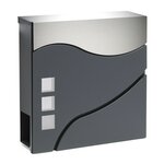 Boite aux lettres design porte journal acier inoxydable anthracite