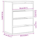 vidaXL Commode d'angle sonoma gris 60x41x76 cm bois d'ingénierie