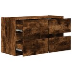 vidaXL Meuble TV mural avec lumières LED chêne fumé 80x31x45 cm