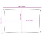 vidaXL Voile de parasol tissu oxford rectangulaire 2x5 m anthracite