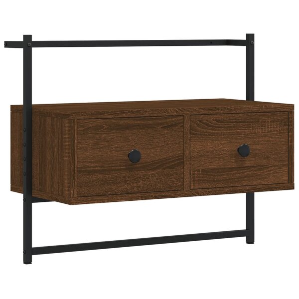 vidaXL Meuble TV mural chêne marron 60 5x30x51 cm bois d'ingénierie