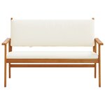 Banc de jardin vidaXL avec coussins en bois d'acacia massif
