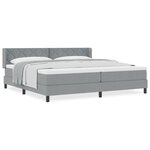 Lit ressort vidaXL avec matelas Gris clair 200x200 cm Tissu