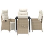 vidaXL Ensemble de jardin 5 pièces Beige Rattan Poly