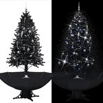 vidaXL Arbre de Noël neigeux avec base de parapluie Noir 190 cm PVC