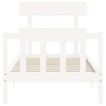 vidaXL Cadre de lit et tête de lit blanc 100x200 cm bois massif