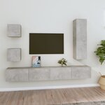 vidaXL Ensemble de meubles TV 5 Pièces Gris béton Bois d'ingénierie