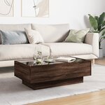 vidaXL Table basse avec LED chêne marron 90x50x30 cm bois d'ingénierie