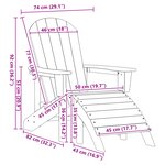 vidaXL Chaise Adirondack blanche avec repose-pieds