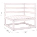vidaXL Canapé à 2 places de jardin Blanc Bois de pin solide