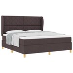 Lit Box Spring vidaXL avec Matelas Marron Foncé 180x200 cm Tissu