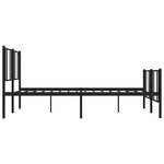 vidaXL Cadre de lit métal sans matelas avec pied de lit noir 183x213cm