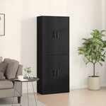Armoires vidaXL 2 Pièces Chêne noir 69 5x34x180 cm Bois d'ingénierie