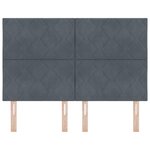 Tête de lit LED vidaXL design en blocs de diamant Gris foncé 144 cm Velours