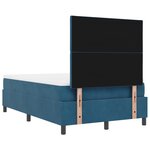 vidaXL Lit à Ressorts avec Matelas & Banc Bleu Foncé 120x200 cm Velours