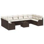 vidaXL Ensemble de Canapé de Jardin de 10 Pièces avec Coussins en Rattan Gris