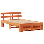 vidaXL Cadre de lit avec tiroirs Marron ciré 135x190 cm Bois de pin massif