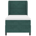 Lit Box Spring vidaXL avec Matelas Vert Foncé 80x200 cm Velours