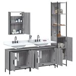 vidaXL Ensemble de meubles de salle de bain 4 Pièces Sonoma gris