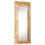 vidaXL Miroir sculpté à la main 110x50x2 5 cm bois de manguier solide