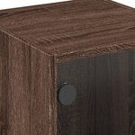 vidaXL Tables de chevet et portes vitrées 2Pièces chêne marron 35x37x42cm