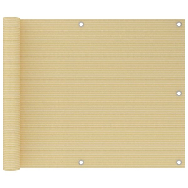 vidaXL Écran de balcon Beige 75x500 cm PEHD
