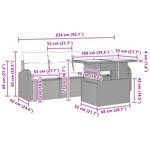 vidaXL Ensemble de 5 pièces de canapés de jardin avec coussins en poly rotin gris clair