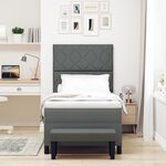 vidaXL Lit à Sommier Tapissier avec Matelas & Banc Gris Foncé 90x200 cm en Tissu