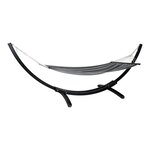 Hamac sur support en bois noir/gris/blanc