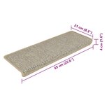 vidaXL Tapis d'escalier autocollants aspect sisal 15 Pièces 65x21x4 cm
