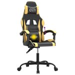vidaXL Chaise de jeu pivotante Noir et doré Similicuir