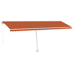 vidaXL Auvent manuel rétractable avec LED 600x300 cm Orange et marron