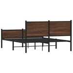 vidaXL Cadre de lit en métal sans matelas chêne marron 140x190 cm