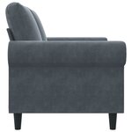 vidaXL Canapé à 2 places Gris foncé 120 cm Velours
