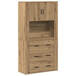 vidaXL Haut meuble en chêne 80x33x150 cm Bois d'ingénierie
