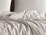 Parure de lit beige unie 140 x 200 cm