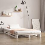 vidaXL Lit de palette Blanc 90x190 cm Bois de pin massif Simple