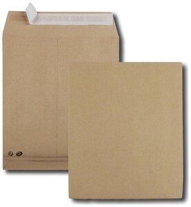 Lot de 50 Pochettes à soufflets, C4, 229 x 324 mm, kraft armé