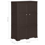 vidaXL Armoire en plastique 79x43x125 cm Design de bois Marron