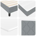 Lit à ressorts vidaXL avec matelas gris clair 160x200 cm en tissu