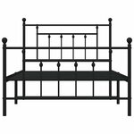 vidaXL Cadre de lit métal sans matelas et pied de lit noir 100x200 cm