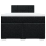 vidaXL Sommier à lattes de lit avec matelas noir 120x190 cm tissu