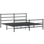vidaXL Cadre de lit métal avec tête de lit/pied de lit noir 183x213 cm