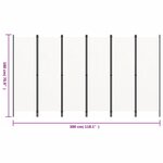 vidaXL Cloison de séparation 6 panneaux Blanc 300x180 cm