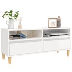 vidaXL Meuble TV blanc brillant 100x34 5x44 5 cm bois d'ingénierie