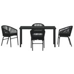 vidaXL Ensemble de jardin 5 pièces Noir Poly Rattan