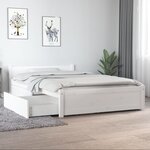 vidaXL Cadre de lit sans matelas avec tiroirs blanc