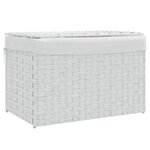 vidaXL Panier à linge avec couvercle blanc 55 5x35x34cm résine tressée