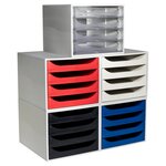 Module De Classement Ecobox Office 4 Tiroirs - Rouge - Exacompta
